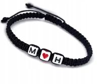 Персонализированный браслет инициалы плюс сердце для влюбленных