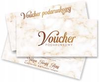 VOUCHER PODARUNKOWY DL 20 SZTUK GOTOWY PROJEKT GRUBY PAPIER BEAUTY ZŁOTO