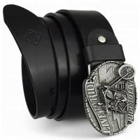 КОЖАНЫЙ РЕМЕНЬ ДЛЯ БРЮК 4 СМ ЧЕРНЫЙ МОТОЦИКЛИСТ