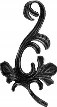 Liść kuty ze staliwa prawy elementy kute 083.02 (260x135 mm)