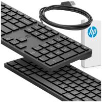 HP Pro series | бесшумная офисная USB-клавиатура 1,8 м / черная тонкая, регулируемая