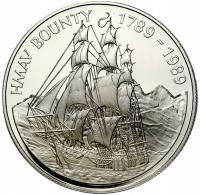 Wyspy Pitcairn. 1 dolar 1989, 200 rocznica - HMAV Bounty – SREBRO