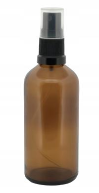 Бутылка стеклянная коричневая 100 мл с распылителем черный