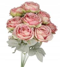 SZTUCZNE KWIATY ROŚLINY RÓŻA RÓŻE BUKIET GĘSTY XXL 50CM