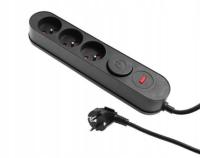 Przedłużacz listwa przeciwprzepięciowa 3 gniazda 1,5m Plastrol