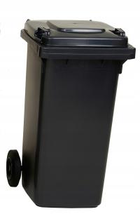 KOSZ NA ODPADY MIESZANE 240L POJEMNIK NA ŚMIECI CZARNY DO SEGREGACJI