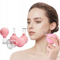 BAŃKI PRÓŻNIOWE DO MASAŻU TWARZY I CIAŁA ZESTAW 4 SZTUKI PREZENT