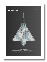 Plakat samolot Mirage 2000 bez ramy 50x70 B2 TECHNICAL DATA