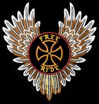 Naszywka krzyż skrzydła XL haftowana z termofolią chopper