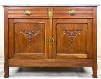 STYLOWA KOMODA ART DECO SECESJA POD UMYWALKĘ SZAFKA MARMUR LITY DĄB KA1