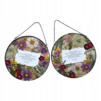 Zestaw 2 dekorów z roślinami i cytatem – prezent ślubny z podziękowaniami