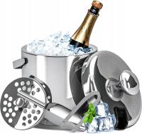 WIADRO POJEMNIK LÓD KOSTKI LODU SCHŁODZONY ALKOHOL SZAMPAN WINO +AKCESORIA