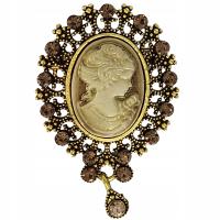 yeys BROSZKA KAMEA CAMEA ZŁOTA Z KROPLĄ KOŁNIERZYKOWA KOSZULOWA RETRO NK822