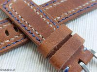 PASEK DO ZEGARKA 22 mm brąz szyty ręcznie skóra Apple Watch smartwatch XL