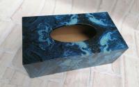 Chustecznik pojemnik granatowy marmur do łazienki holu