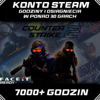 KONTO STEAM CS:GO CS2 7000+ GODZIN W GRACH OSIĄGNIĘCIA