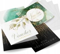 KREATOR VOUCHER SKŁADANY PREZENT GOTOWY PROJEKT TWOJE LOGO + KOPERTA 5 SZT