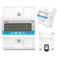 LICZNIK PRĄDU trójfazowy 3 fazy miernik energi na szynę DIN PRECYZYJNY 100A