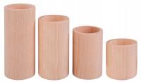 Круглые деревянные подсвечники набор из 4 штук ЭКО