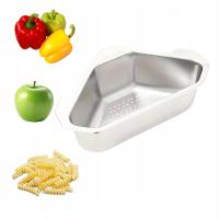 Sitko cedzak sito kuchenne stalowe do owoców warzyw koszyk narożny do zlewu