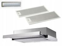 Серебряная кухонная вытяжка телескопическая под шкафом Arset Marin 50 см