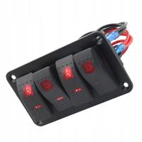 Panel przełączników kołyskowych 4 Gang Wielofunkcyjny Trwały Podwójny Czerwony Pre Przewodowy