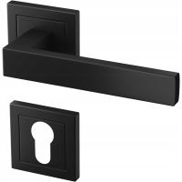 CZARNA KLAMKA ERGO KOMPLET ZE WSPOMAGANIEM ROZETY NA WKŁADKĘ GRATIS