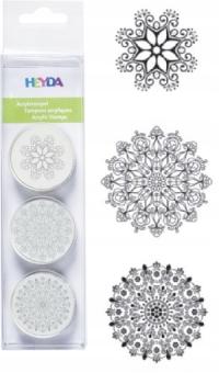 Stempelki akryl okrągłe - ornament 3szt