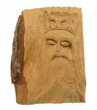 rzeźba drewno KRÓL W KORONIE sygn. MZ-89r
