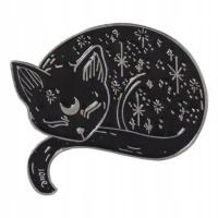 PINETS значок черный кот котенок луна звезды