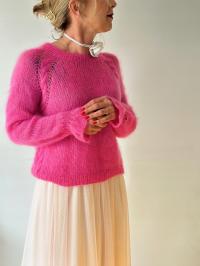 Sweter Candy moher wełna ręcznie robiony różowy handmade