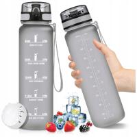 Butelka Bidon na Wodę 1L Tritan z Miarką Motywacyjna Szczelna BPA FREE