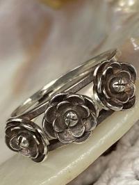 Warmet pierścionek obrączka stary srebrny kwiatki