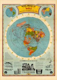 Plaska ziemia Mapa Trasy lotów 1938r. 120x90cm