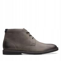 Buty męskie casual Clarks Atticuslt Mid 261613647 skórzane szare 47