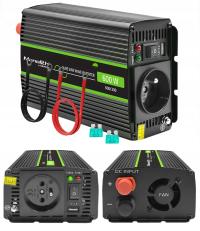 Монолитный инвертор 300 Вт / 600 Вт 12 В до 230 В чистый синус Qoltec