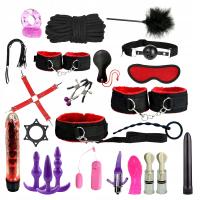 Мега большой XXL набор БДСМ 28EL наручники кляп KORRKI наложение вибратор пар