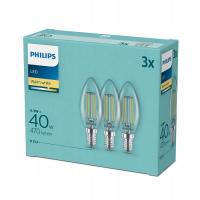 3x Żarówka E14 PHILIPS LED 4W = 40W FILAMENT RETRO