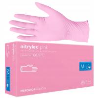 Rękawiczki nitrylowe Nitrylex PINK - 100 szt. różowe bezpudrowe
