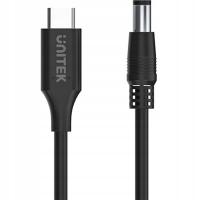 Przewód, kabel do ładowania, Unitek USB typ C do DC, PD, 65W, 5.5 x 2.5 mm