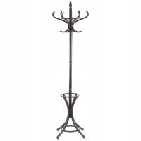 Wieszak na ubrania stojak stojący do przedpokoju drewniany brąz