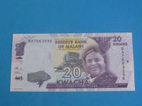 Malawi Banknot 20 Kwacha 2016 UNC P-63c Ryba