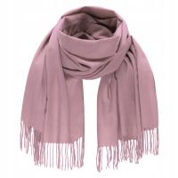 Шаль гладкий шарф кашемир качество много цветов классический теплый пыльный розовый