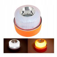 Lampa Ostrzegawcza LED Kogut Stroboskop Bezprzewodowa Drogowa V16 Żółto-Biała