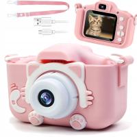 Детская цифровая камера HD камера чехол котенок розовый X5 игры поводок