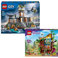 ZESTAW LEGO City 60419 Policja z Więziennej Wyspy 41703 Domek na Drzewie