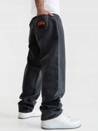 Мужские мешковатые широкие джинсовые брюки JIGGA WEAR модные черные промытые L