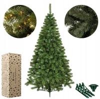 CHOINKA SZTUCZNA JODŁA ZIELONA GĘSTA 220cm STOJAK ŚWIERK JAK ŻYWA + GRATIS