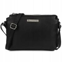 Torebka damska skórzana listonoszka mała premium czarna klasyczna Beltimore