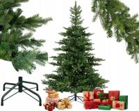 Sztuczna choinka JODŁA 210 cm jak żywa wysoka zielona z metalowym stojakiem